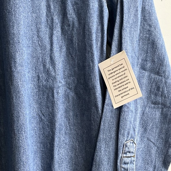 Northstyle Denim Dress Womens M Blue Button Down Collared Midi Western Rodeo - Picture 8 of 13